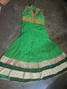 Elegant Green & Gold Ethnic Gown