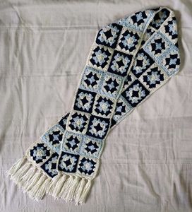 Handmade Crochet Granny Square Scarf