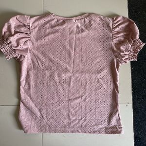 Chic Pink Puff Sleeve crop Top