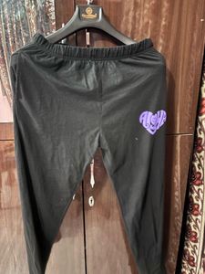 Black Pant with Aloha Heart Print