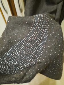 Elegant Brown Embellished Scarf