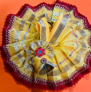 Laddu Gopal Fancy Dress Pagdi Set Fabric Net