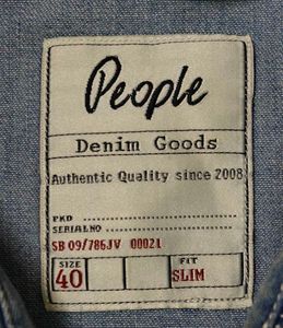 People by Pantaloons Denim Shirt Slim Fit Size 40
