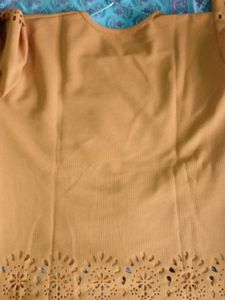 Mustard yellow Cutout Long Sleeve Top