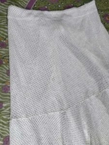 White Sheer Ruffled Maxi Skirt