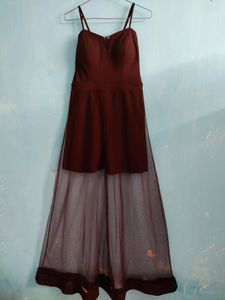fit and flare maroon  dress