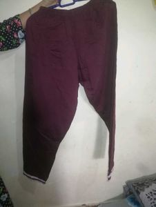 Maroon Embroidered Kurta