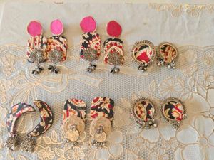 Boho Fabric Earrings Set