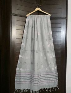 Grey Printed Kurta with Dupatta