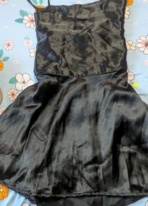 Elegant Black Satin Slip Dress