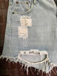 Distressed Denim Shorts