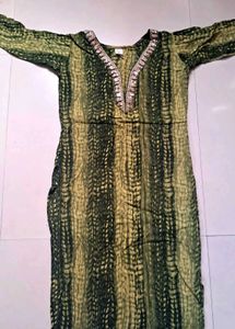 combo Green and white Printed Kurta