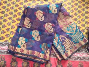 ✨ Gorgeous Chanderi Silk Gold work Saree and Blous