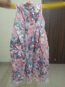 Pink Floral Embellished Dress