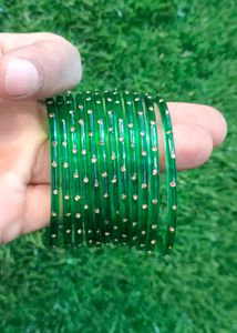 Green Glass Bangles 1 Set