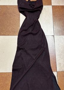 Black Ribbed Party Maxi Dress