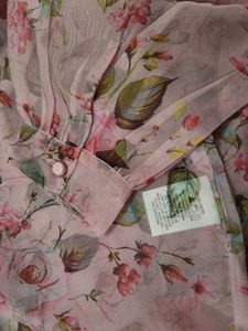 Sheer Floral Button-Up Blouse