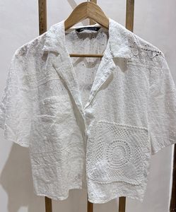 Chic White Eyelet Crop Top