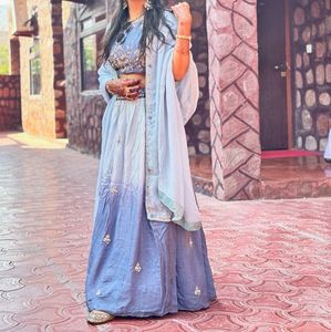 Beautiful Blue Embellished Lehenga Choli
