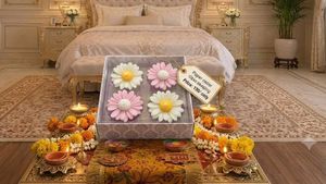 Diwali Decor Set of 4 Candles with free g