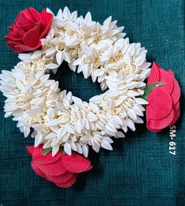 Artificial Red Rose Hair Gajra for Women