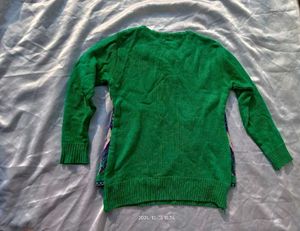 Green Floral Sweater