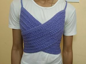 Crocheted Wrap Crop Top