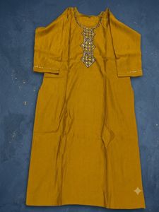 Yellow Kurta With Pant and Full size dupatta