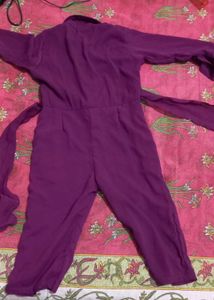 Purple Jumpsuit with Belt