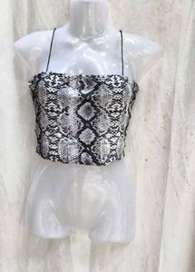 I. Stylish Snake Print Crop Top