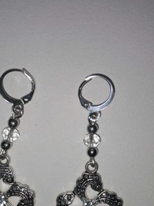 Elegant Dangle Earrings with Crystal Beads