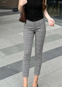 Plaid Zipper Detail Treggings
