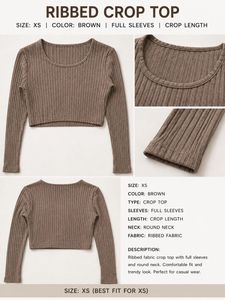 Ribbed Crop Top - Brown