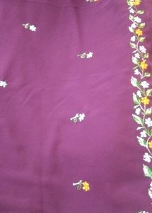 Purple Embroidered Sari