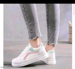 Stylish White Sneakers with Pastel Accents