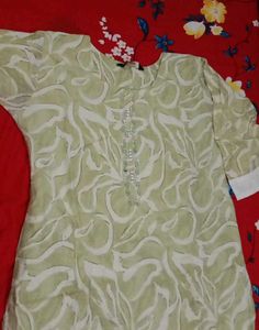 Light Green Kurta with White Print