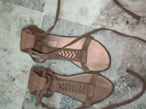 Stylish Lace-Up silver Sandals