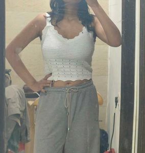 White Crochet Crop Top