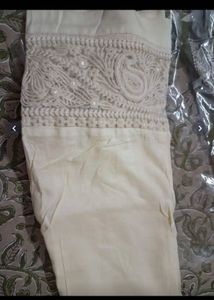 Elegant Cream Palazzo Pants with Lace Detail