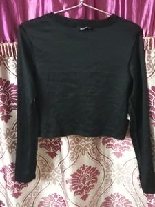 Black "Inspire Born To Be Wild" Crop Top