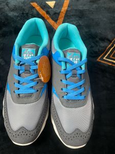 Stylish Gray &amp; Blue Sneakers