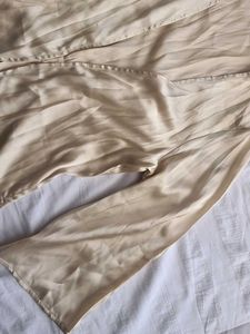 Champagne Satin Tie-Waist Top