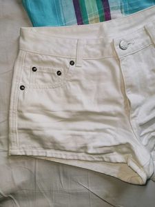 White Denim Shorts