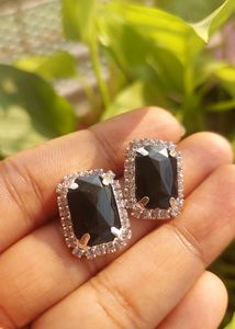 Classic Black Stud Mini Earrings