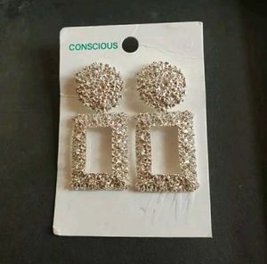 H&M Statement Silver Earrings