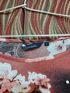 Floral Print Boat Neck Top