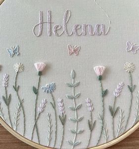Customisable Hand Embroidered Name Hoop