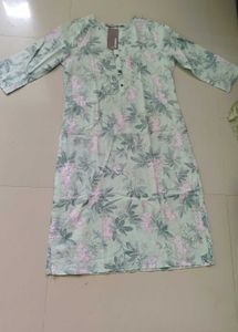 Light Green Floral Print Kurta