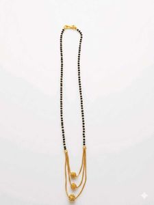 pack of 6 Elegant Gold &amp; Black Bead Mangalsutra
