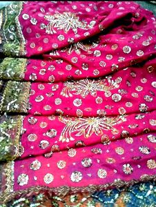 Stunning Embellished Pink Saree
